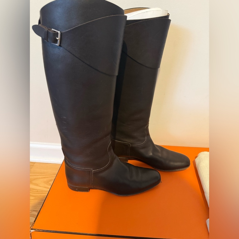 Hermes "Constance" Brown Leather Jumping Boot size 37